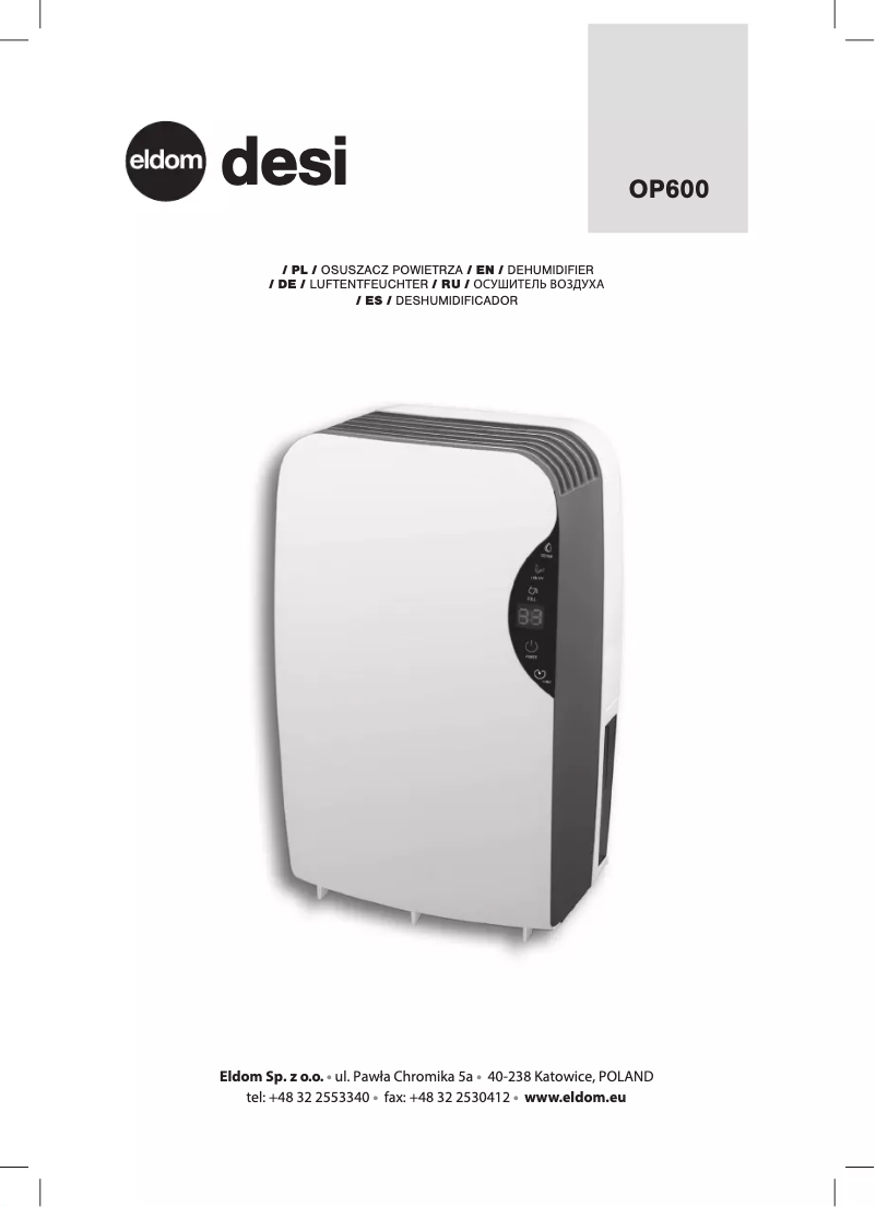 Page 1 of the manual User Manual Eldom Desi OP600