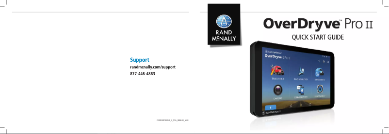 Page 1 of the manual Quick Start Guide Rand McNally OverDryve 8 Pro II