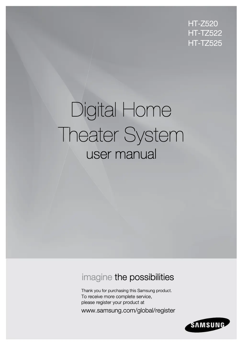 Page 1 of the manual User Manual Samsung HT-TZ522T