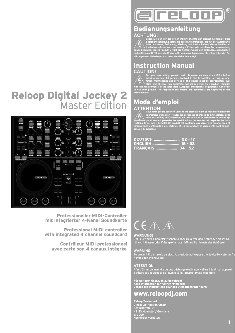 First page image of the manual for Digital Jockey 2 Master Edition