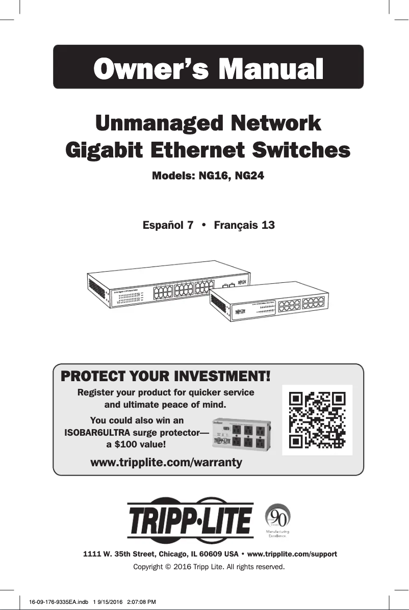 Page 1 of the manual User Manual Tripp Lite NG16