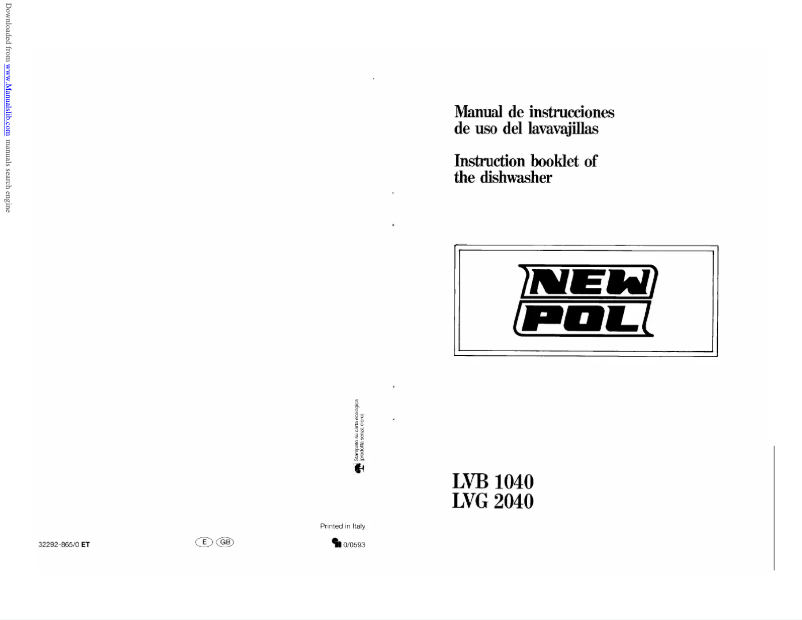 First page image of the manual for LVG 2040