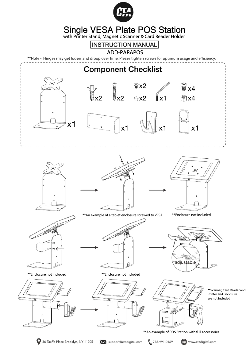 Page 1 of the manual User Manual CTA Digital ADD-PARAPOS