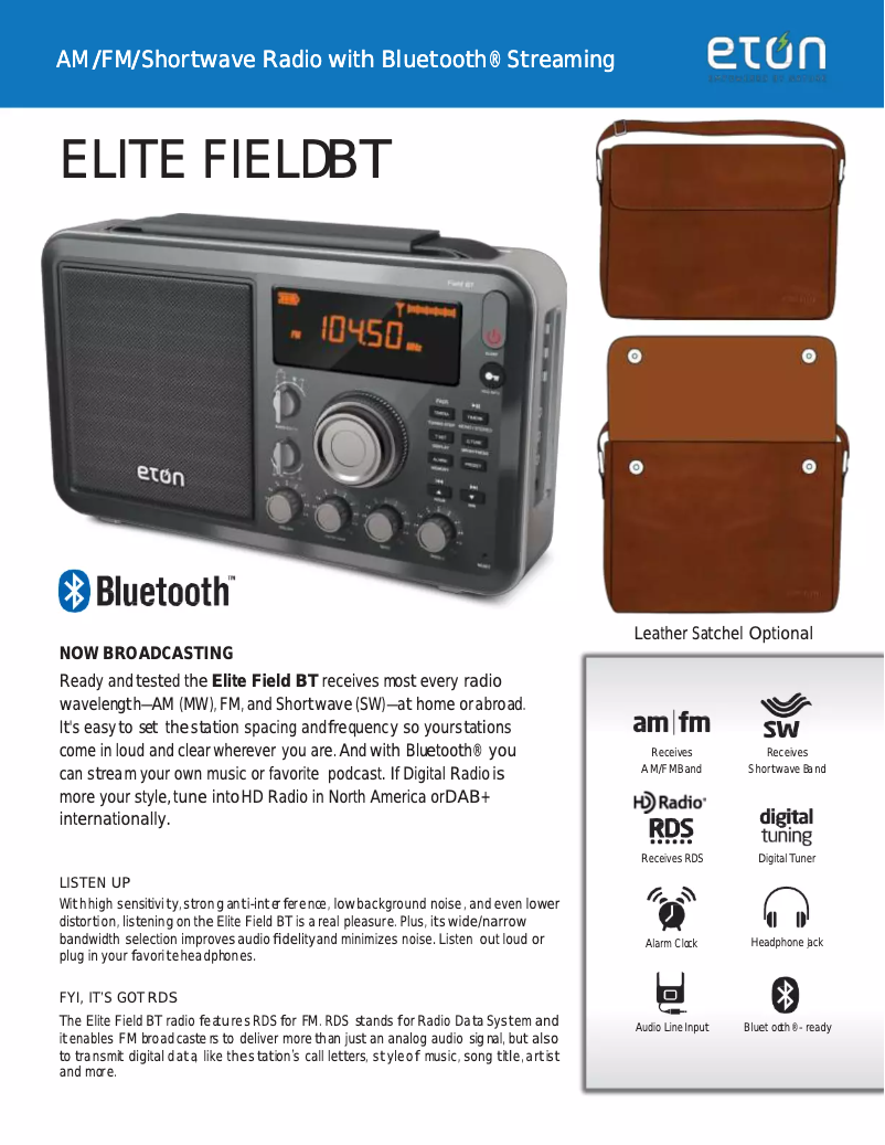 First page image of the manual for Elite Field BT