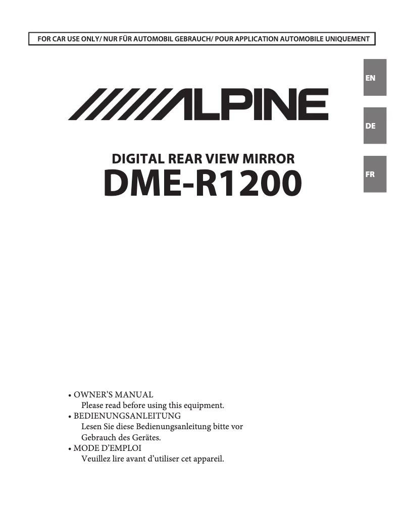 First page image of the manual for DME-R1200