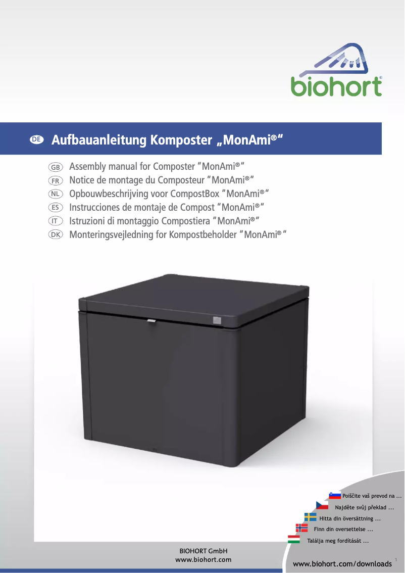 Page 1 de la notice Manuel utilisateur Biohort Monami