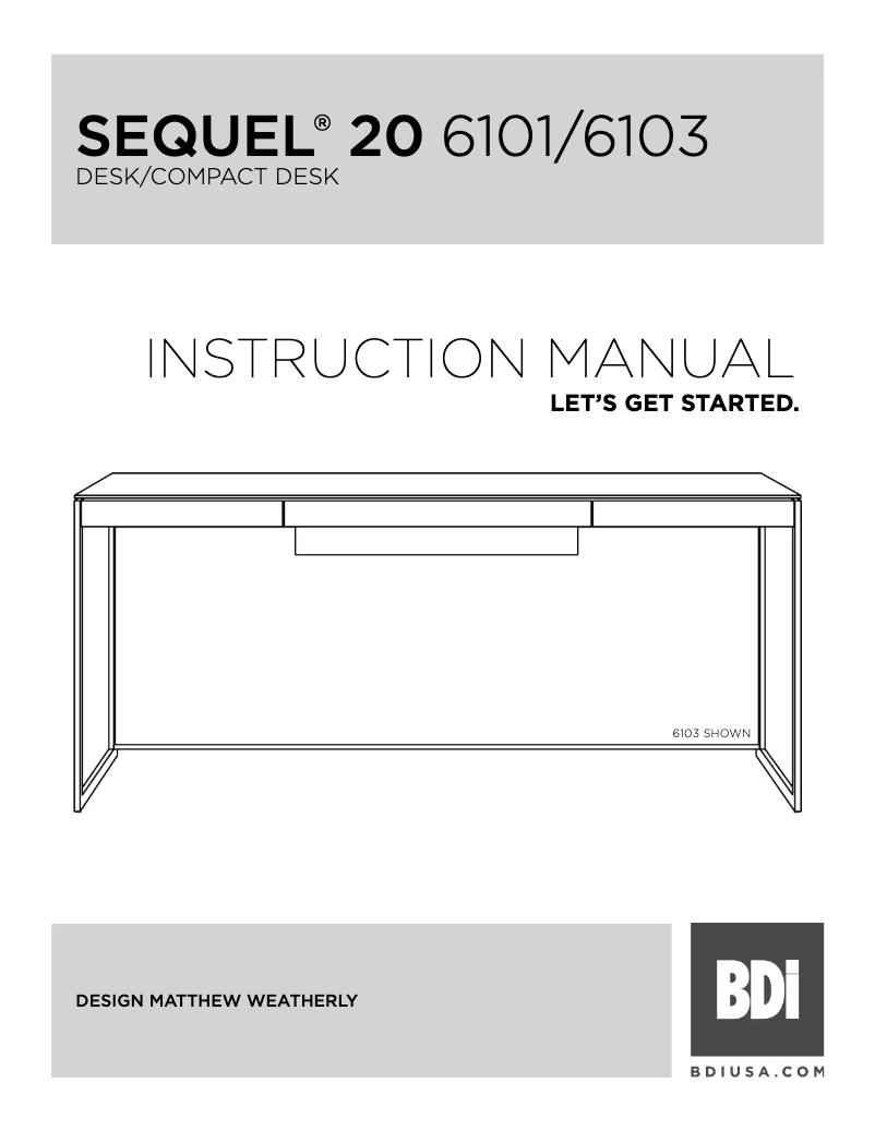 Page 1 of the manual User Manual BDI Sequel 20 6103