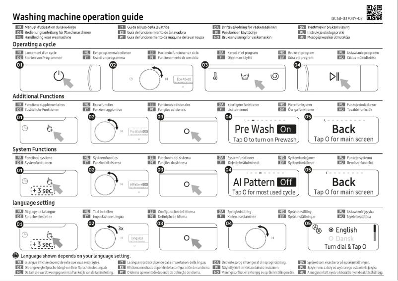 Page 1 of the manual User Manual Samsung WW90T504DAB