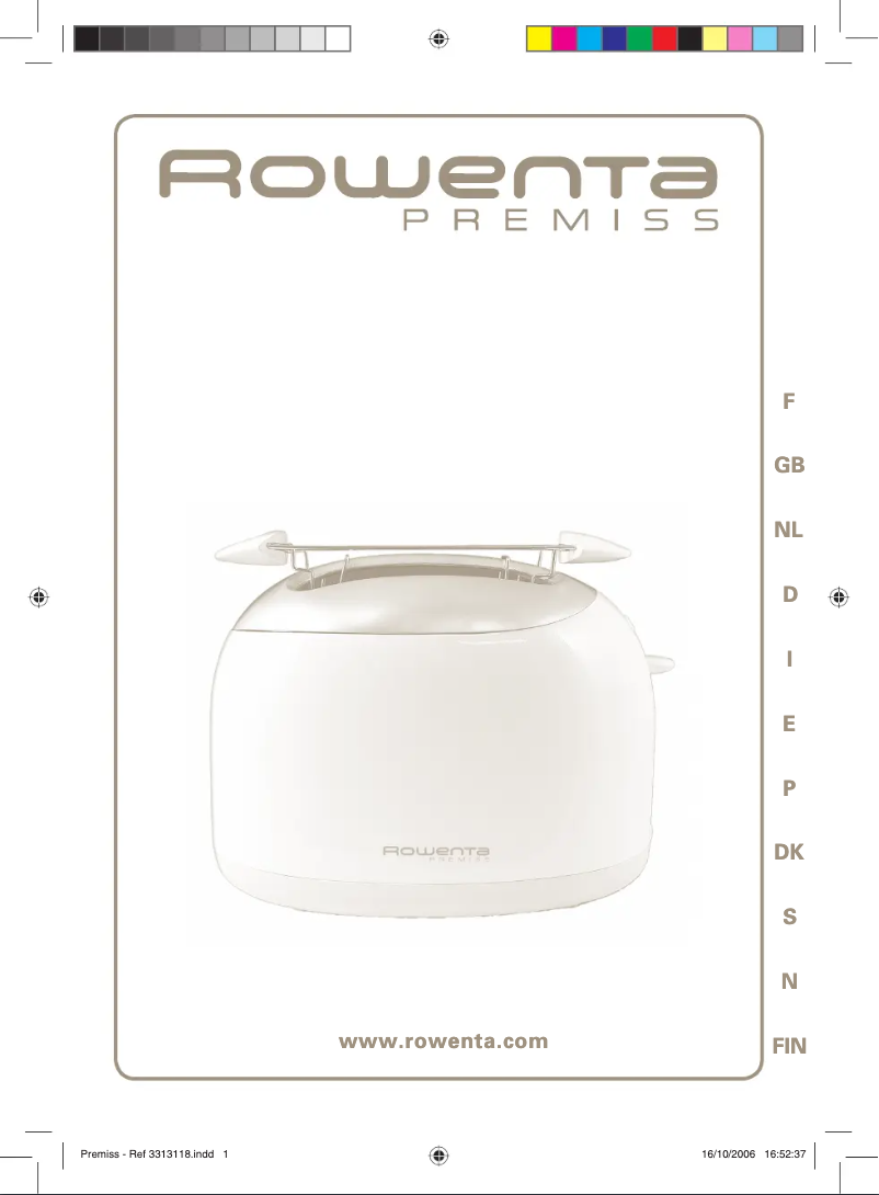 Page 1 de la notice Manuel utilisateur Rowenta Premiss TT230130