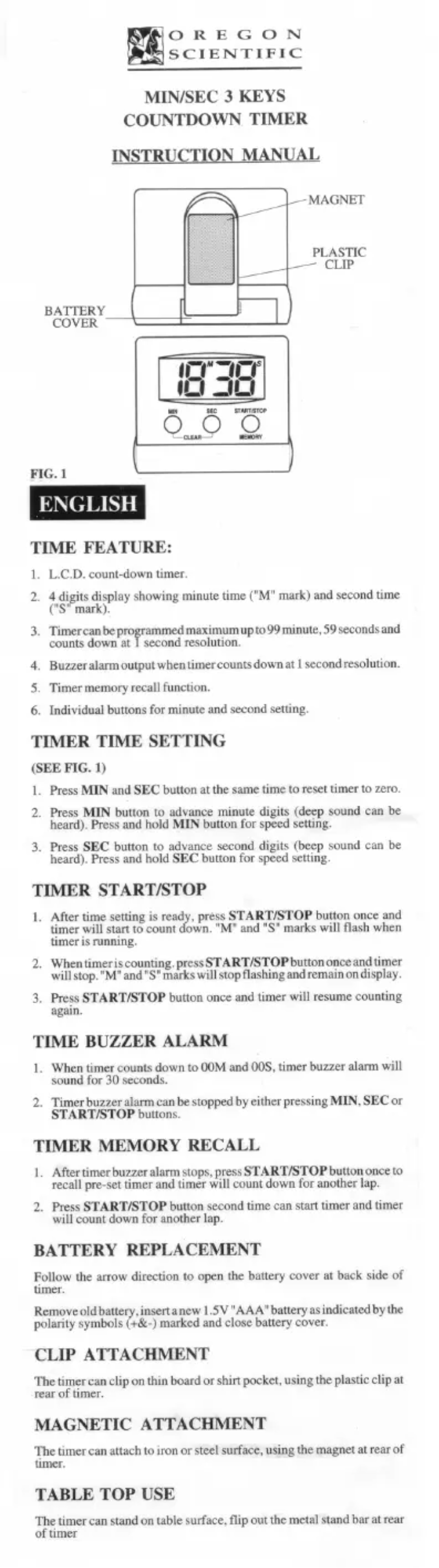 First page image of the manual for TR112
