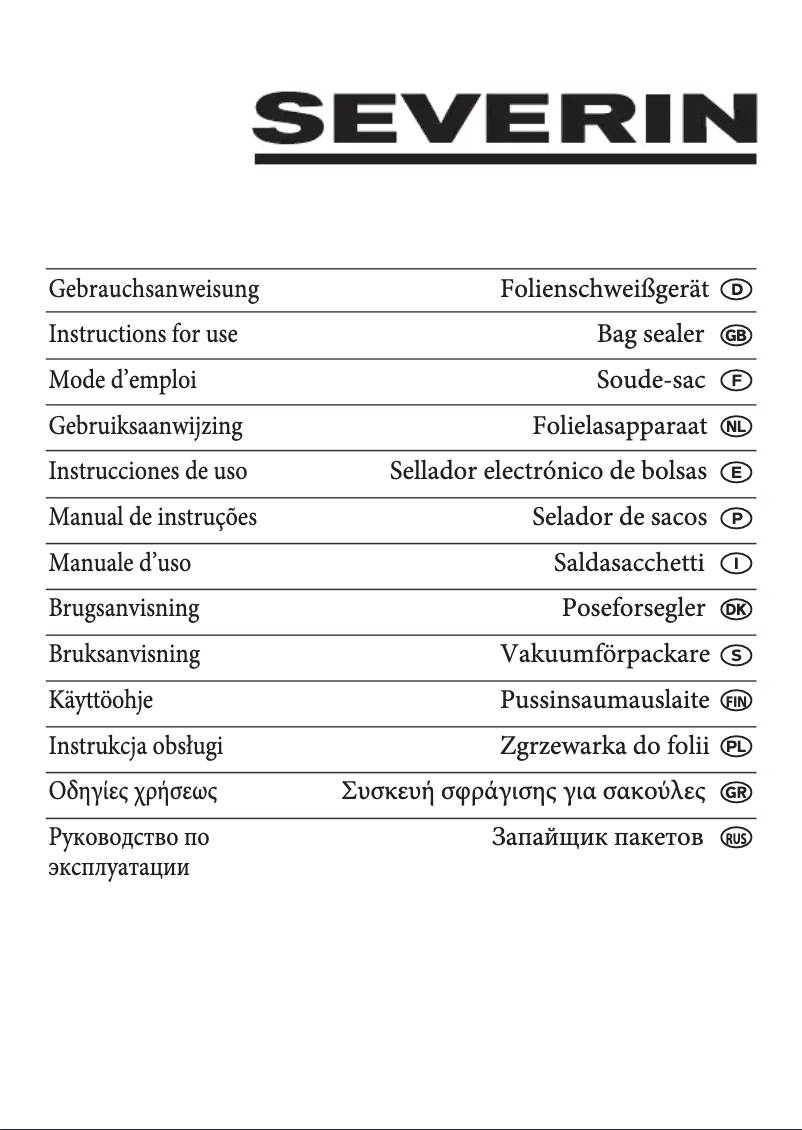 Page 1 of the manual User Manual Severin FS 3602