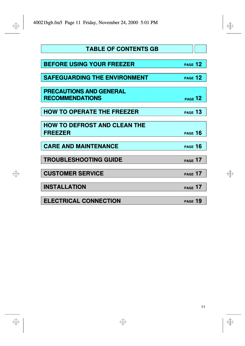 First page image of the manual for AFG 306/H