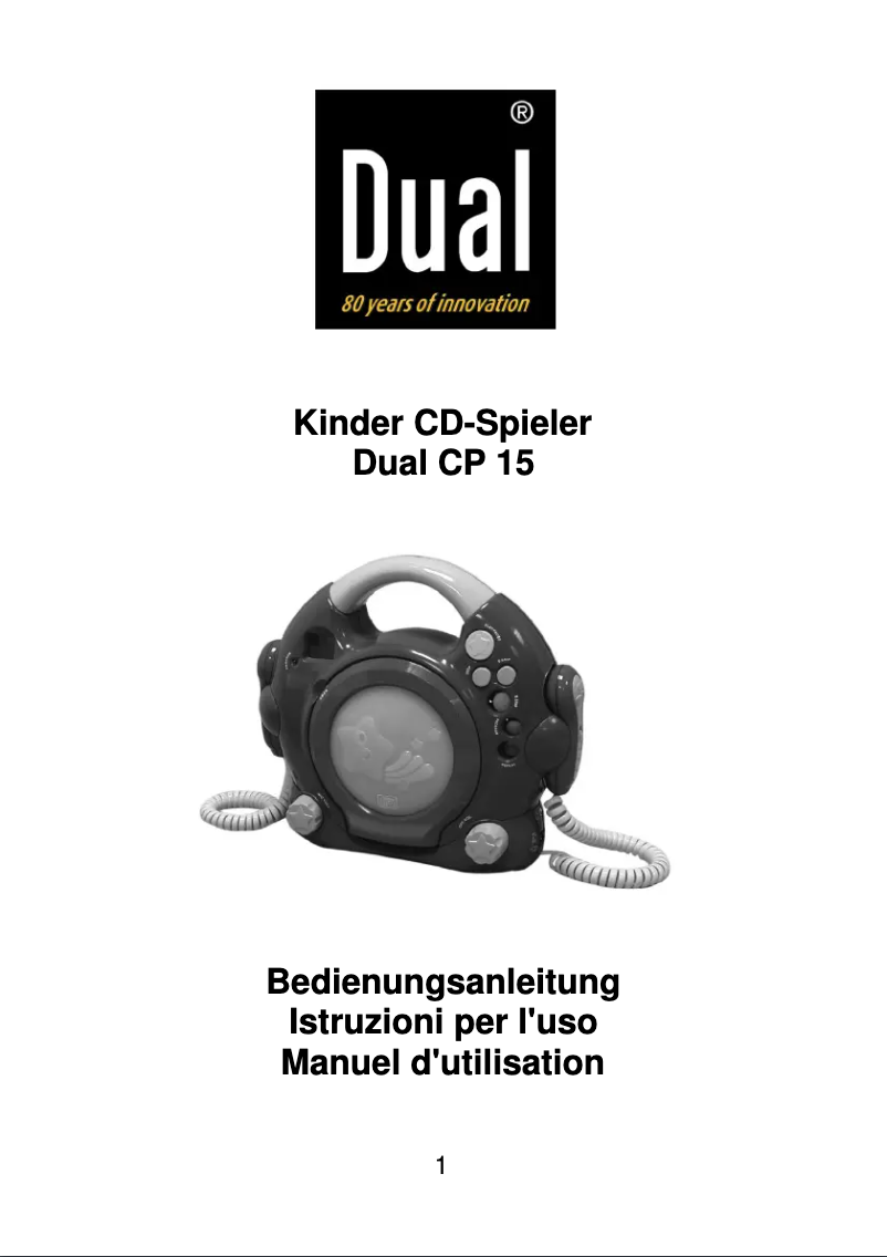 Page 1 of the manual User Manual Dual CP 15