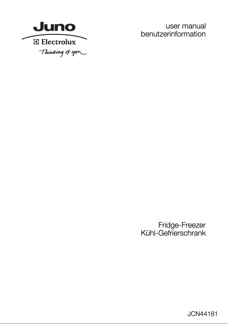 Page 1 of the manual User Manual Juno Electrolux JCN44181