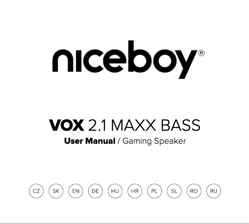 First page image of the manual for ORYX VOX 2.2