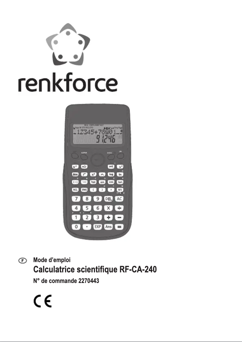 Page 1 of the manual User Manual Renkforce RF-CA-240