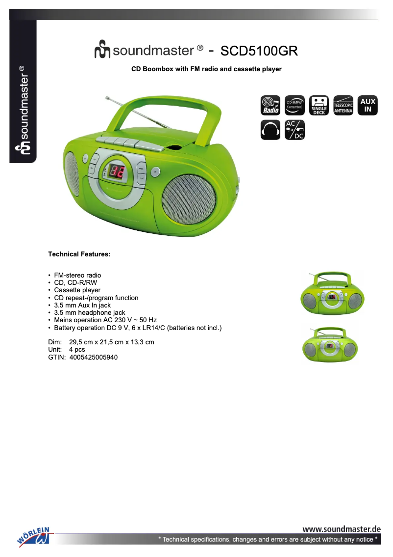 First page image of the manual for SCD5100GR