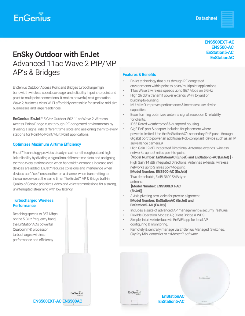 First page image of the manual for EnStationac AC866