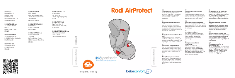 Page 1 of the manual User Manual Bebe Confort Rodi AirProtect