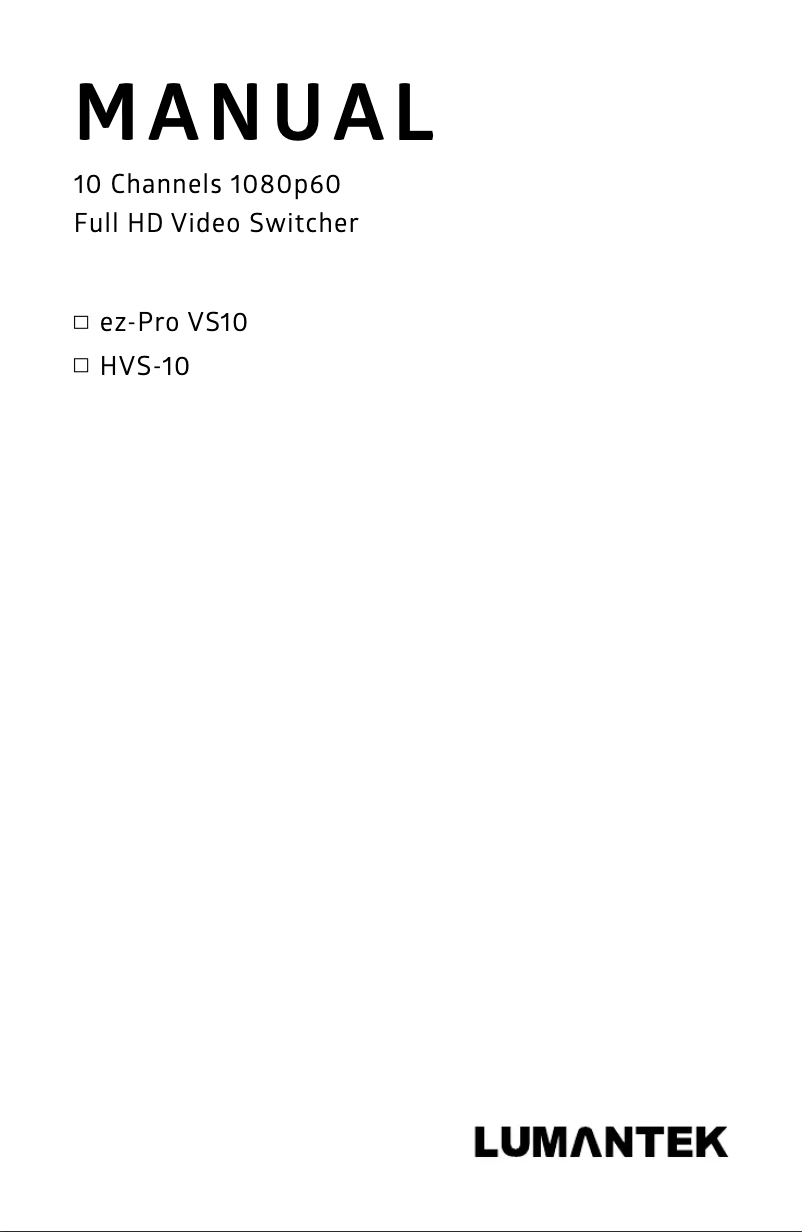 First page image of the manual for ez-Pro VS10