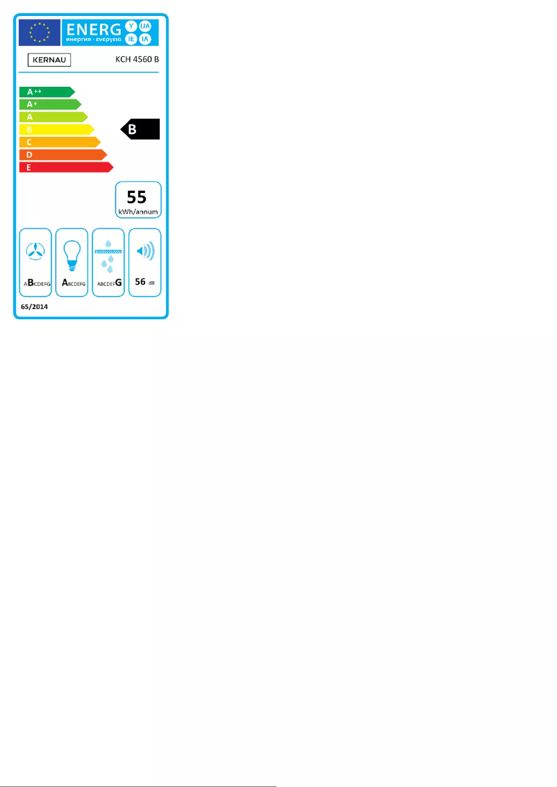 Page 1 of the manual Energy Label Kernau KCH 4560 B