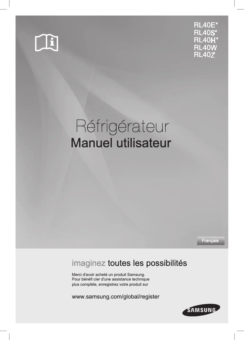 First page image of the manual for RL40UDIH