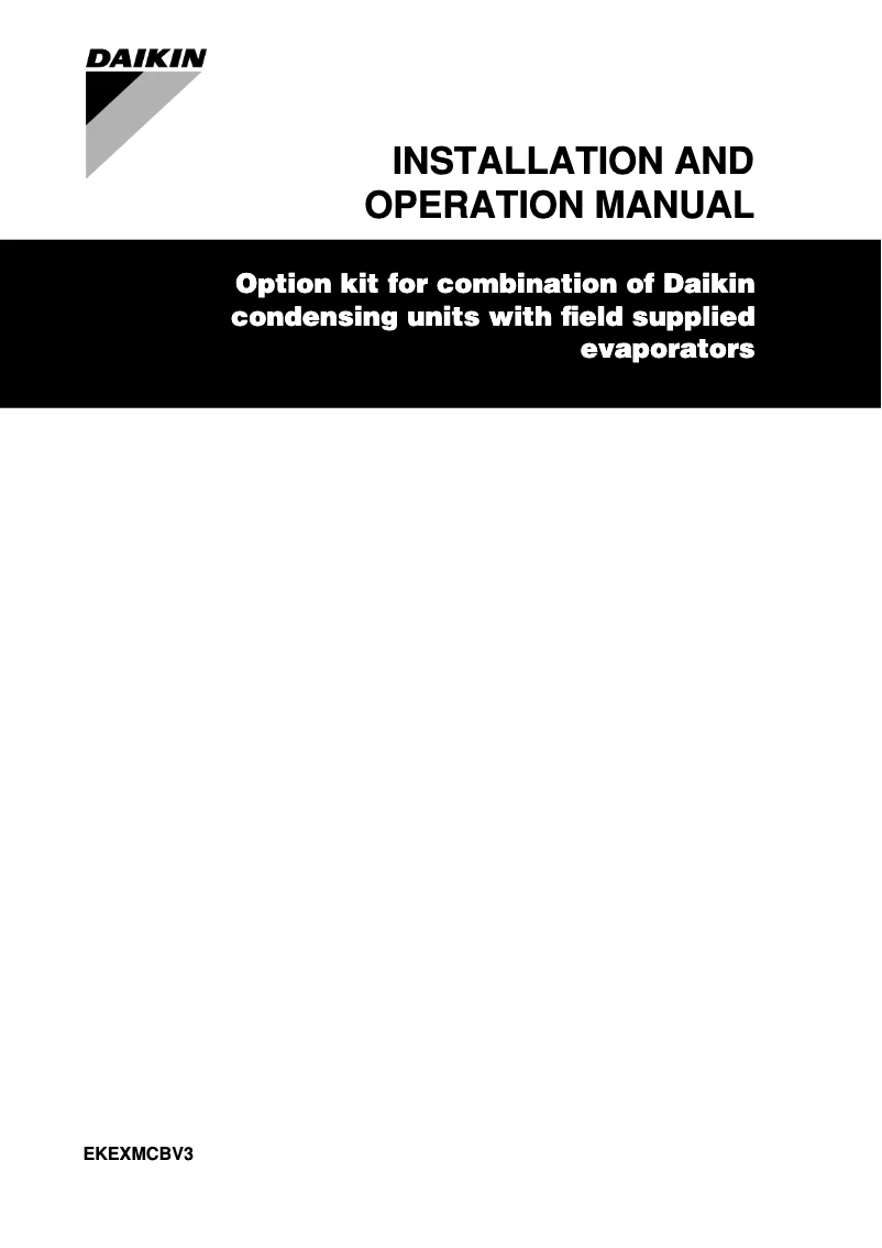 First page image of the manual for EKEXV100