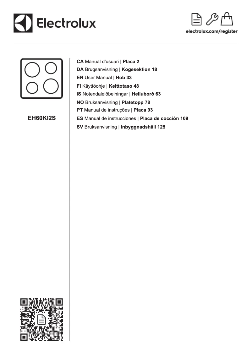 First page image of the manual for EH60KI2S