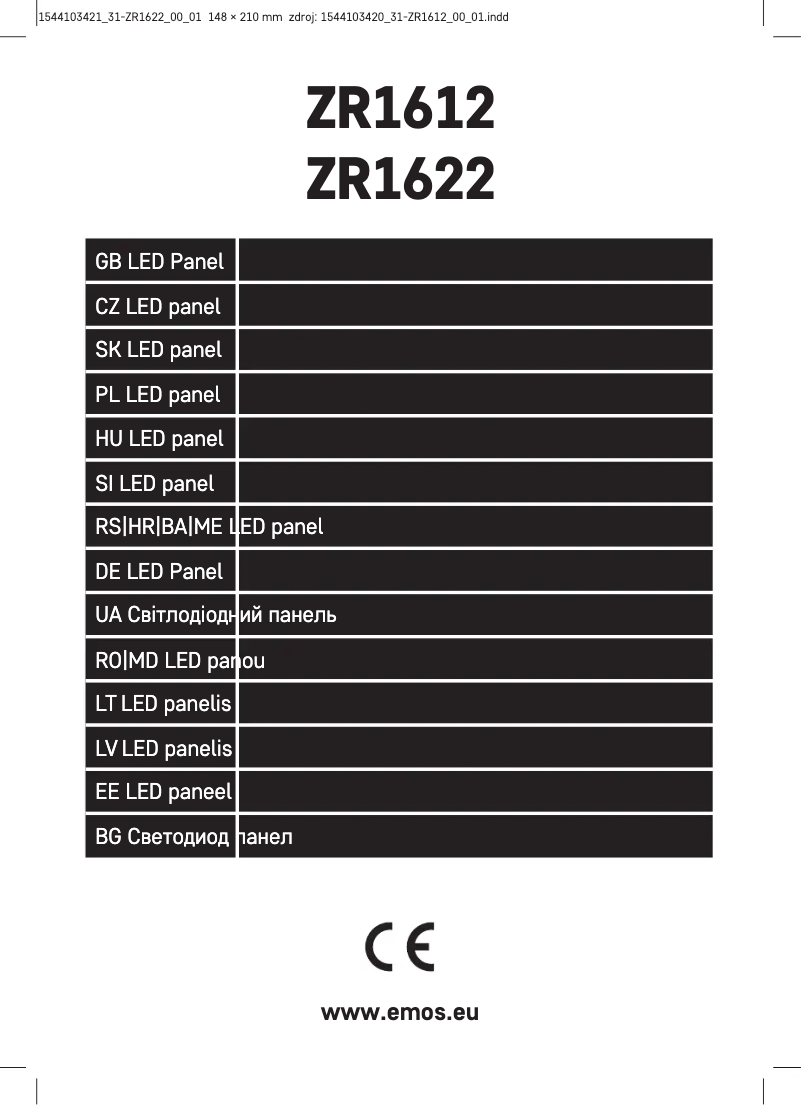 First page image of the manual for ZR1622