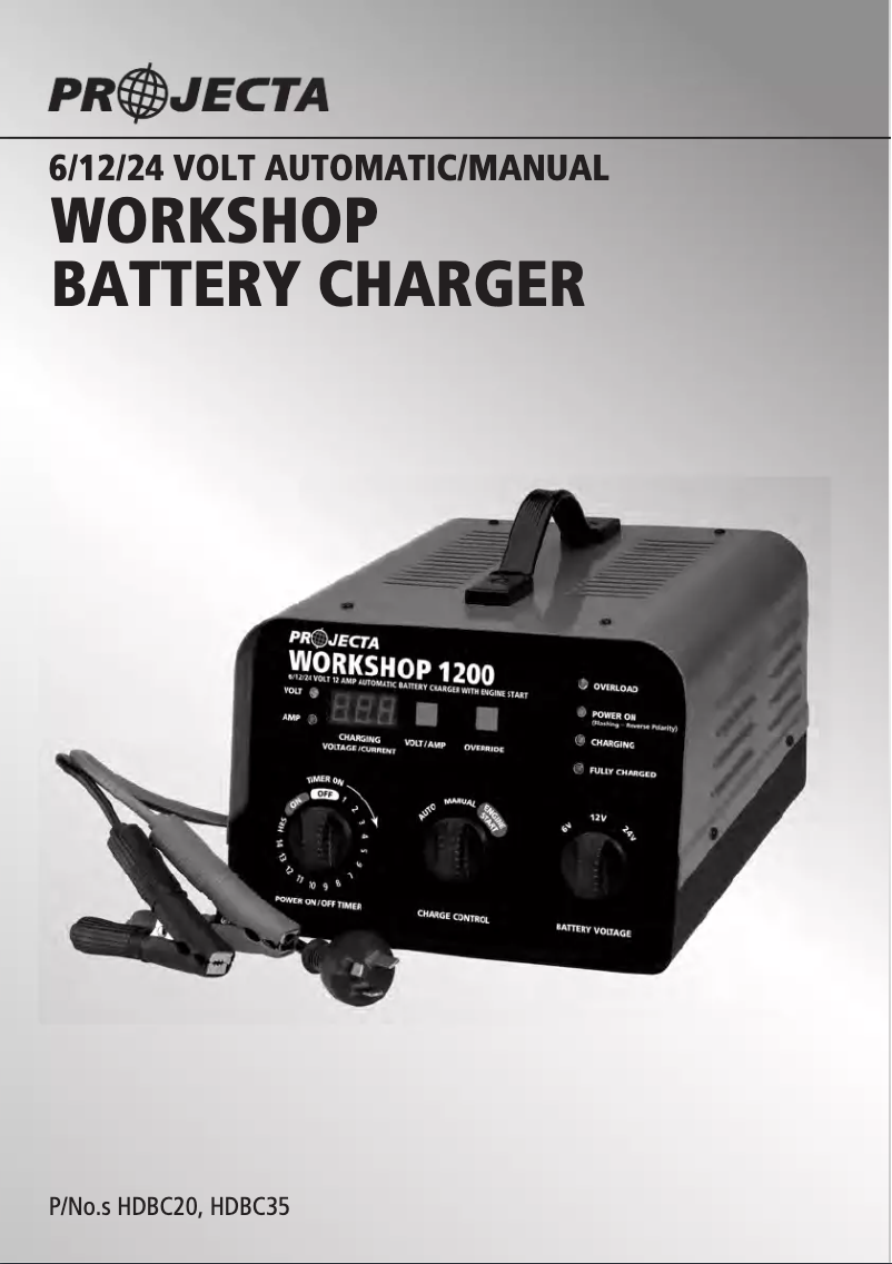 Page 1 of the manual User Manual Projecta HDBC20