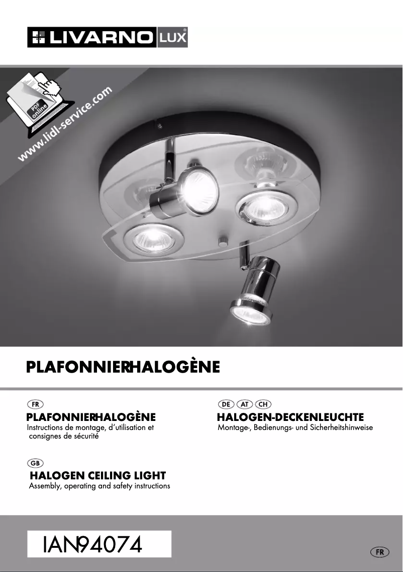 Page 1 of the manual User Manual Livarno Lux IAN 94074