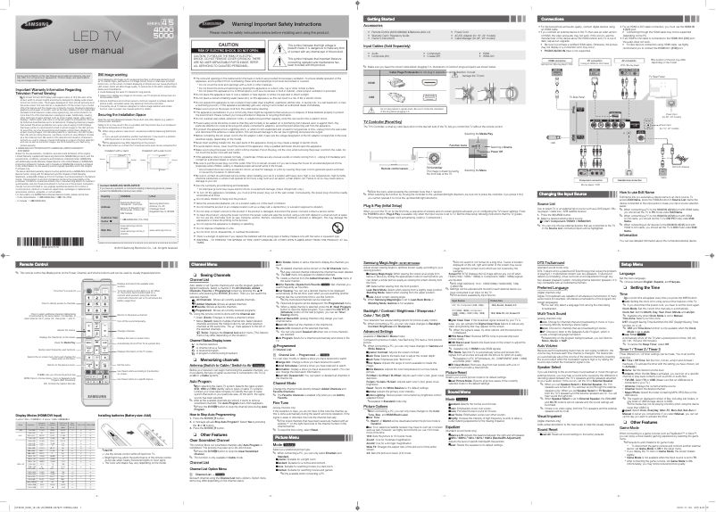 Page 1 of the manual User Manual Samsung UN19F4000AF