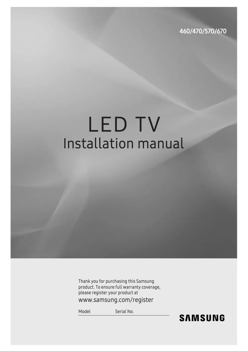 Page 1 of the manual User Manual Samsung HG43AE570SK