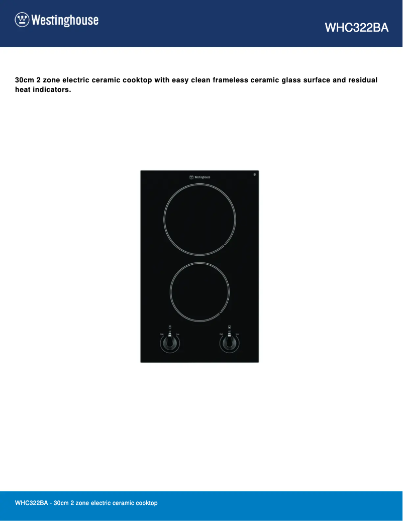 First page image of the manual for WHC322BA