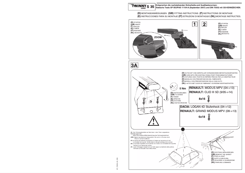 Page 1 of the manual User Manual Twinny Load S 35