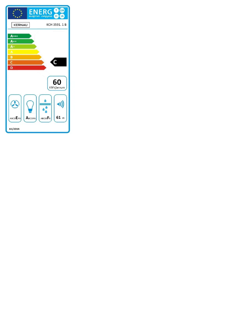 Page 1 of the manual Energy Label Kernau KCH 3591.1 W