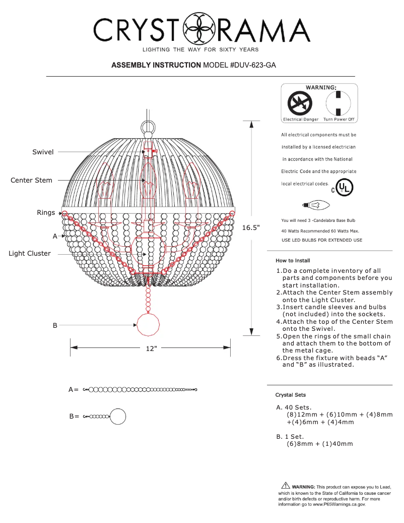 First page image of the manual for Duval DUV-623-GA