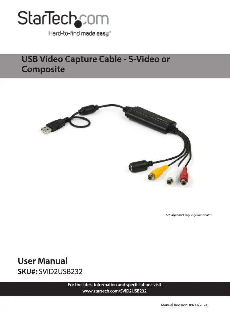 First page image of the manual for SVID2USB232