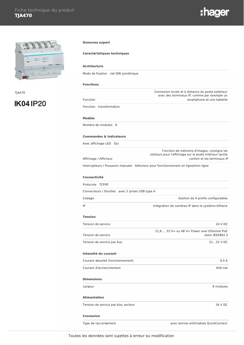 First page image of the manual for TJA470