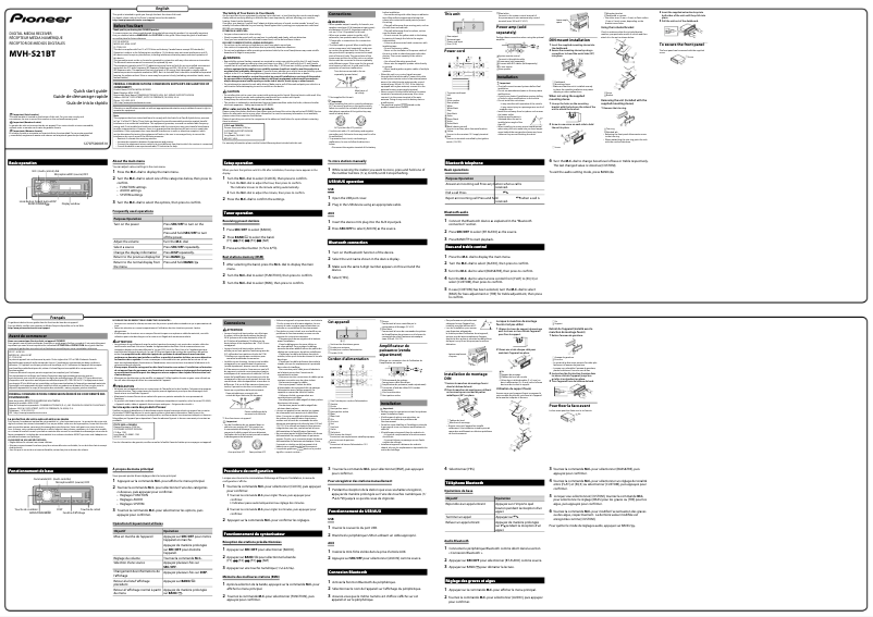 First page image of the manual for MVH-S21BT