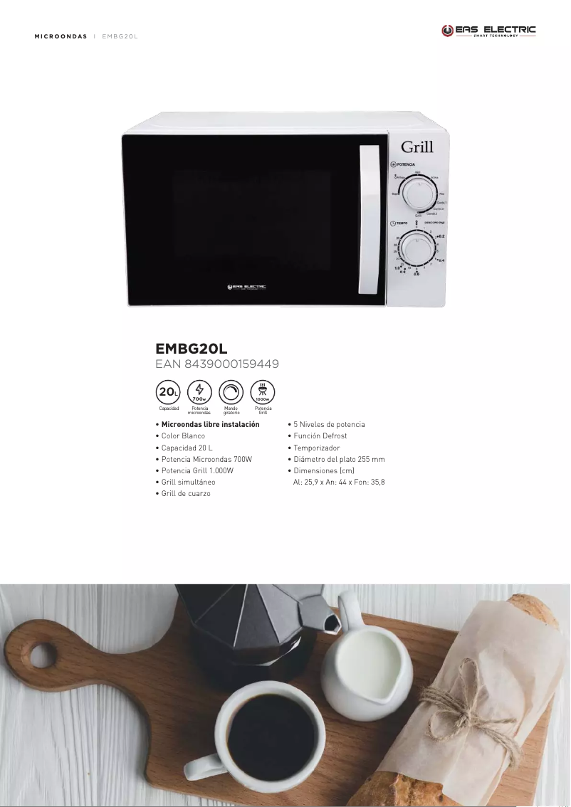 First page image of the manual for EMBG20L