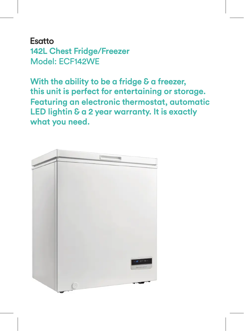 Page 1 of the manual Quick Start Guide Esatto ECF142WE