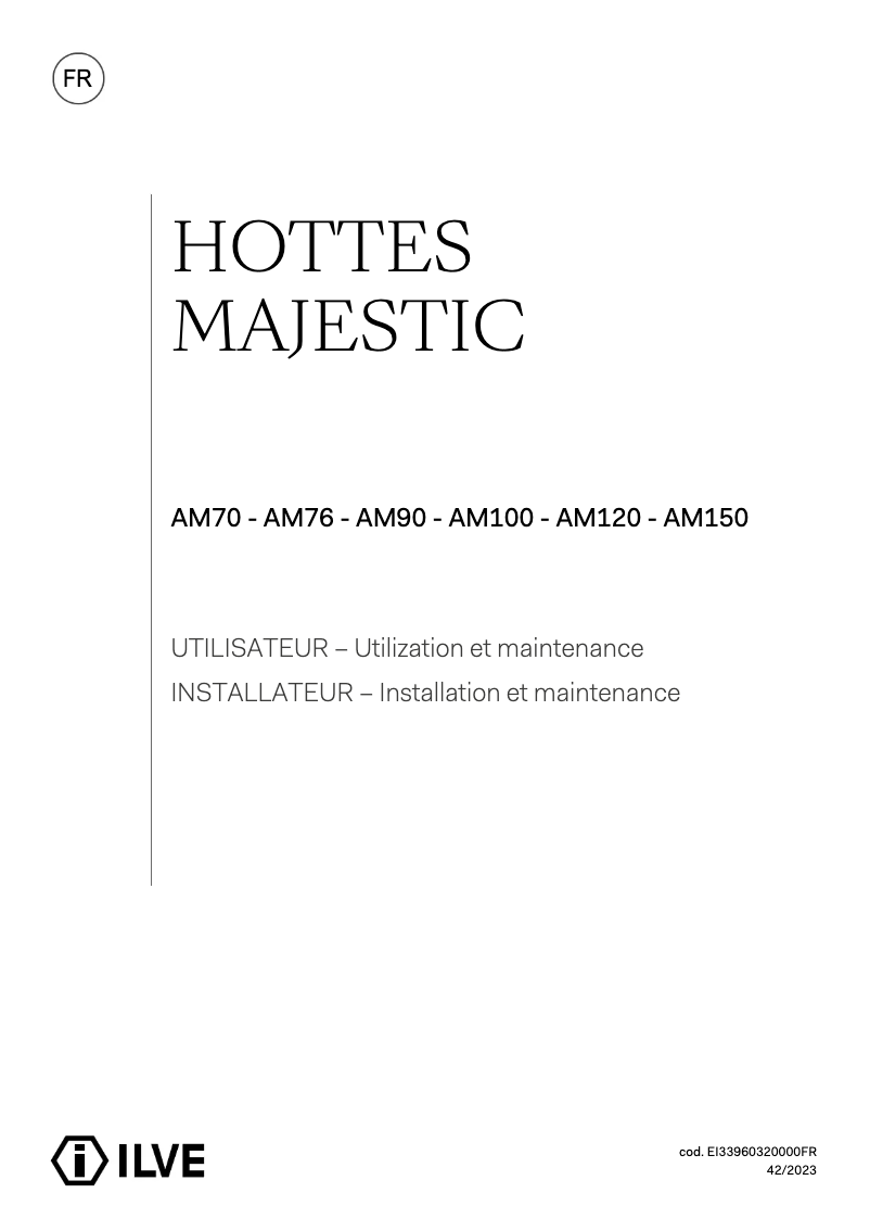 First page image of the manual for Majestic AM90