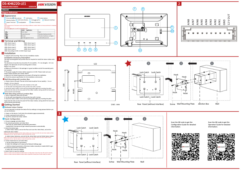 Page 1 of the manual Quick Start Guide Hikvision DS-KH6220-LE1