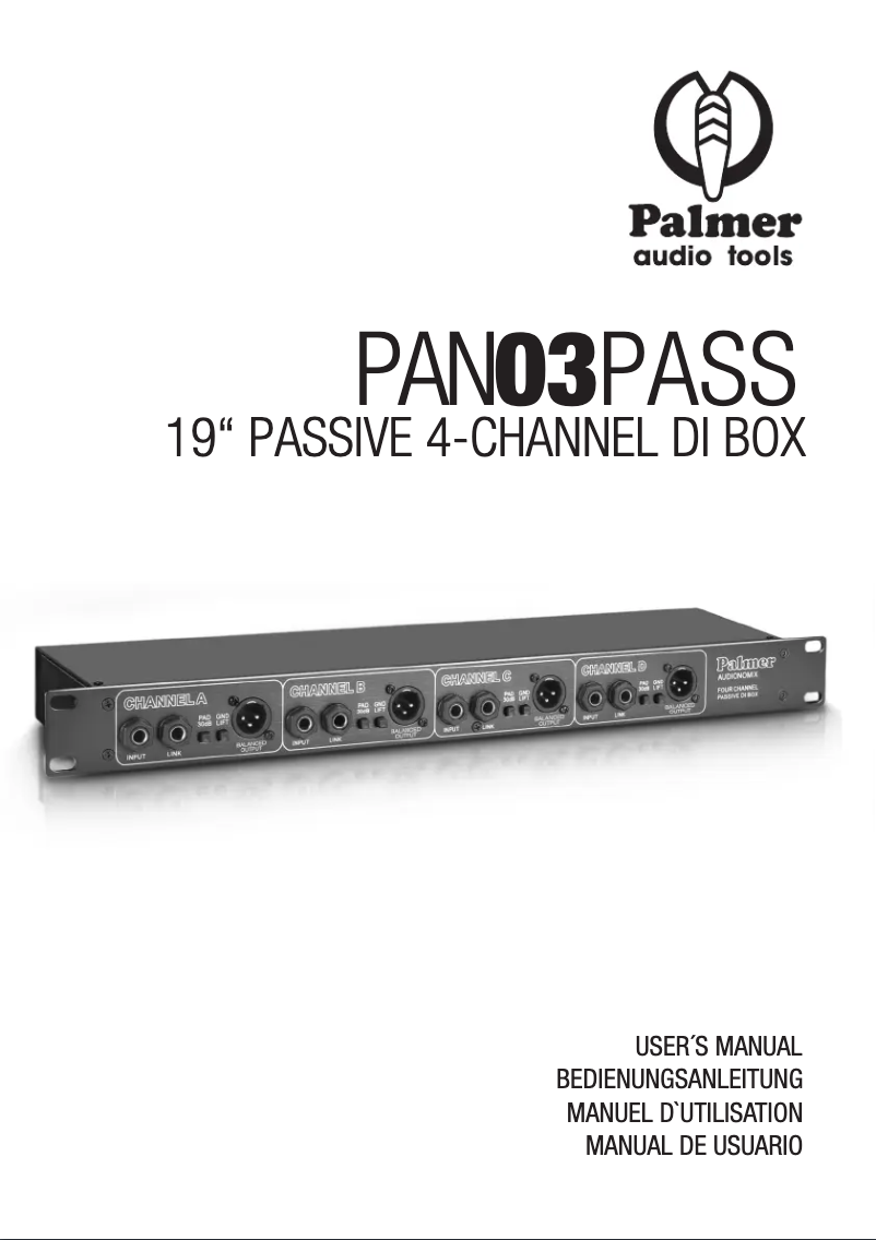 Page 1 of the manual User Manual Palmer PAN 03 Passive
