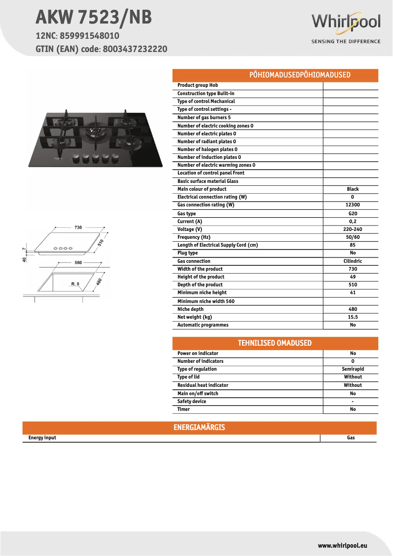 Image de la première page du manuel de l'appareil AKW 7523/NB