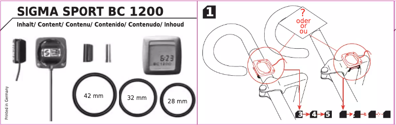 Page 1 of the manual User Manual Sigma BC 1200