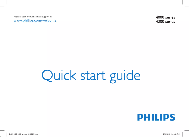 Page 1 of the manual Quick Start Guide Philips 39PFL4308
