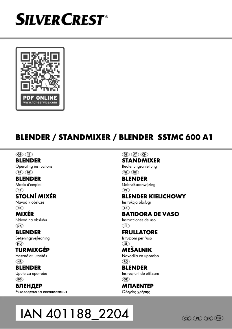 Page 1 of the manual User Manual SilverCrest SSTMC 600 A1