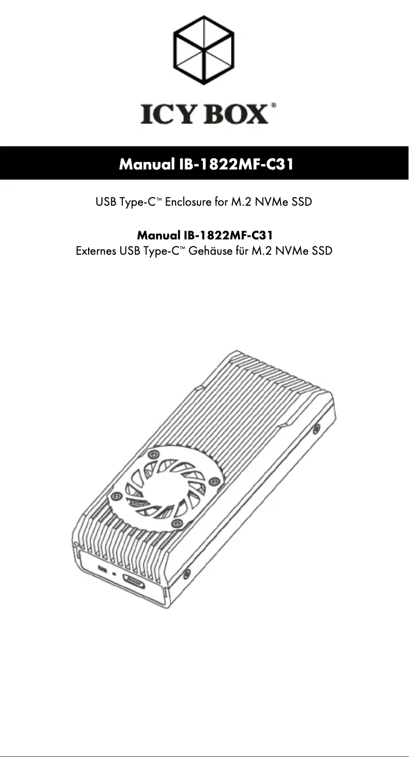Page 1 of the manual User Manual Icy Box IB-1822MF-C31